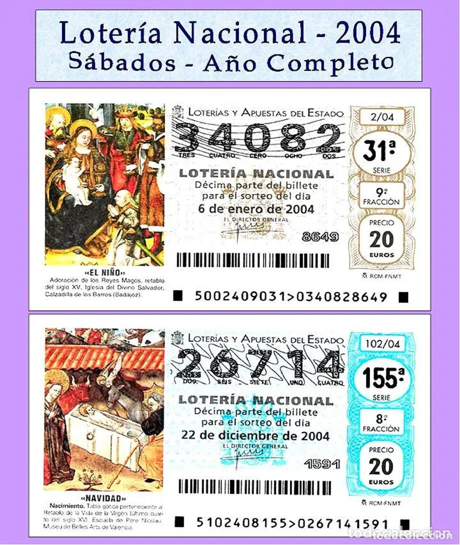 Cupones ONCE: 2004 - Loter&iacute;a Nacional / Todos los sorteos de los S&aacute;bados A&ntilde;o completo / Buena calidad