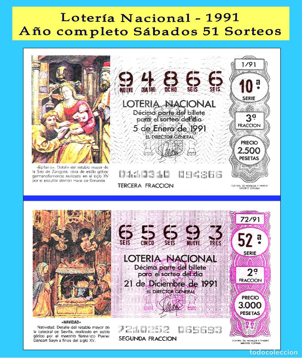 Cupones ONCE: 1991 - OCASI&Oacute;N - Loter&iacute;a Nacional.- A&ntilde;o completo S&aacute;bados / buena calidad, dispongo de otros A&ntilde;os