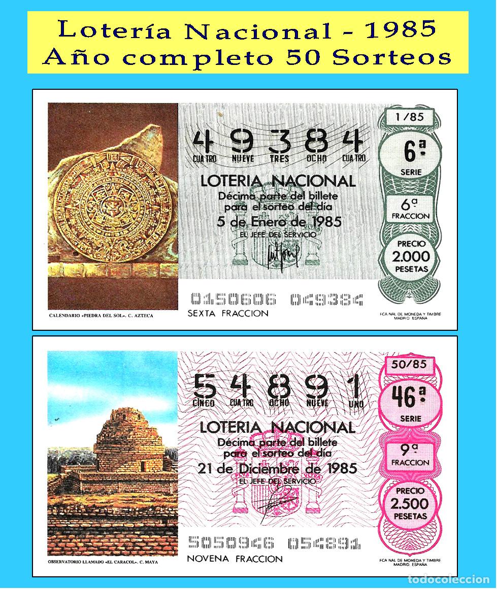 Cupones ONCE: 1985 - OCASI&Oacute;N - Loter&iacute;a Nacional.- A&ntilde;o completo S&aacute;bados / buena calidad, dispongo de otros A&ntilde;os