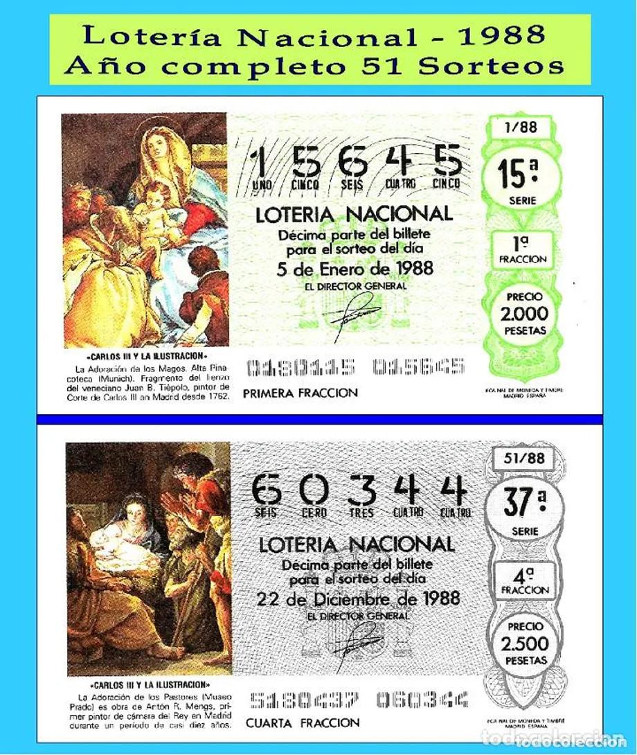 Cupones ONCE: 1988 - OCASI&Oacute;N - Loter&iacute;a Nacional.- A&ntilde;o completo S&aacute;bados / buena calidad, dispongo de otros A&ntilde;os