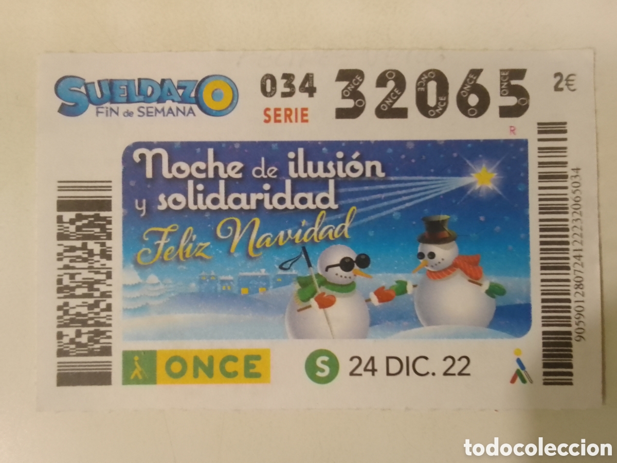 Cupones ONCE: Cup&oacute;n ONCE 24 DIC. 22 Feliz A&ntilde;o.