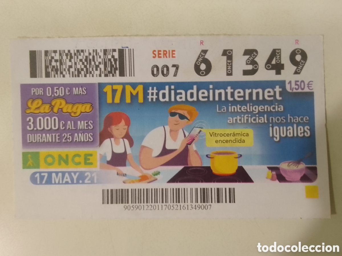 Cupones ONCE: Cup&oacute;n ONCE 17 MAY. 21 17 M #diadeinternet.