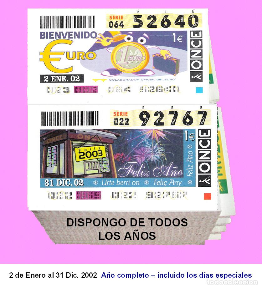 Cupones ONCE: 2002 - Cupones de la ONCE / A&ntilde;o completo Incluido los sorteos especiales / buena calidad