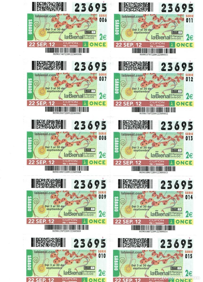 Cupones ONCE: Hoja de 10 (diez) cupones ONCE LaBienal-Flamenco -(Sevilla)