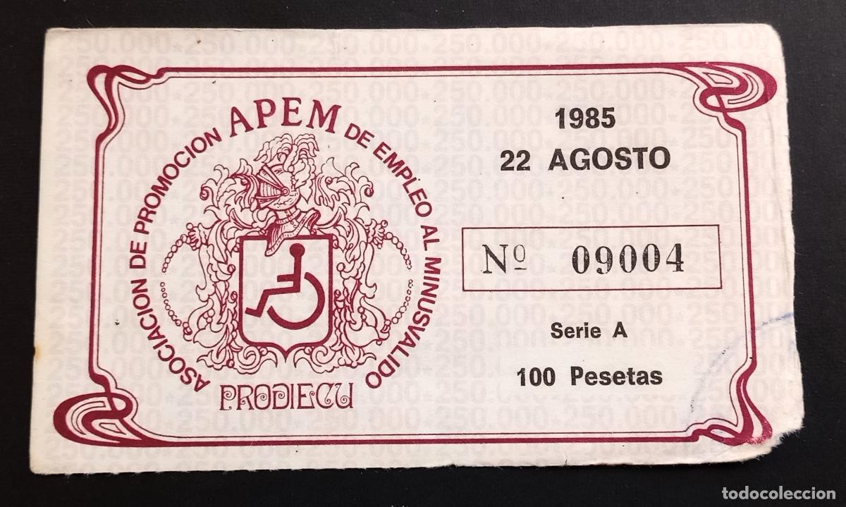 Cupones ONCE: CUP&Oacute;N PRODIECU - 22-AGOSTO-1985