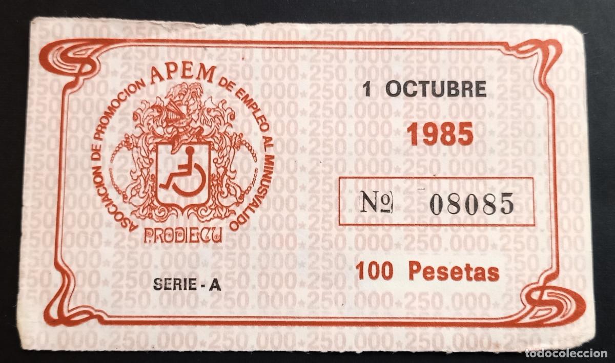 Cupones ONCE: CUP&Oacute;N PRODIECU - 1-OCTUBRE-1985