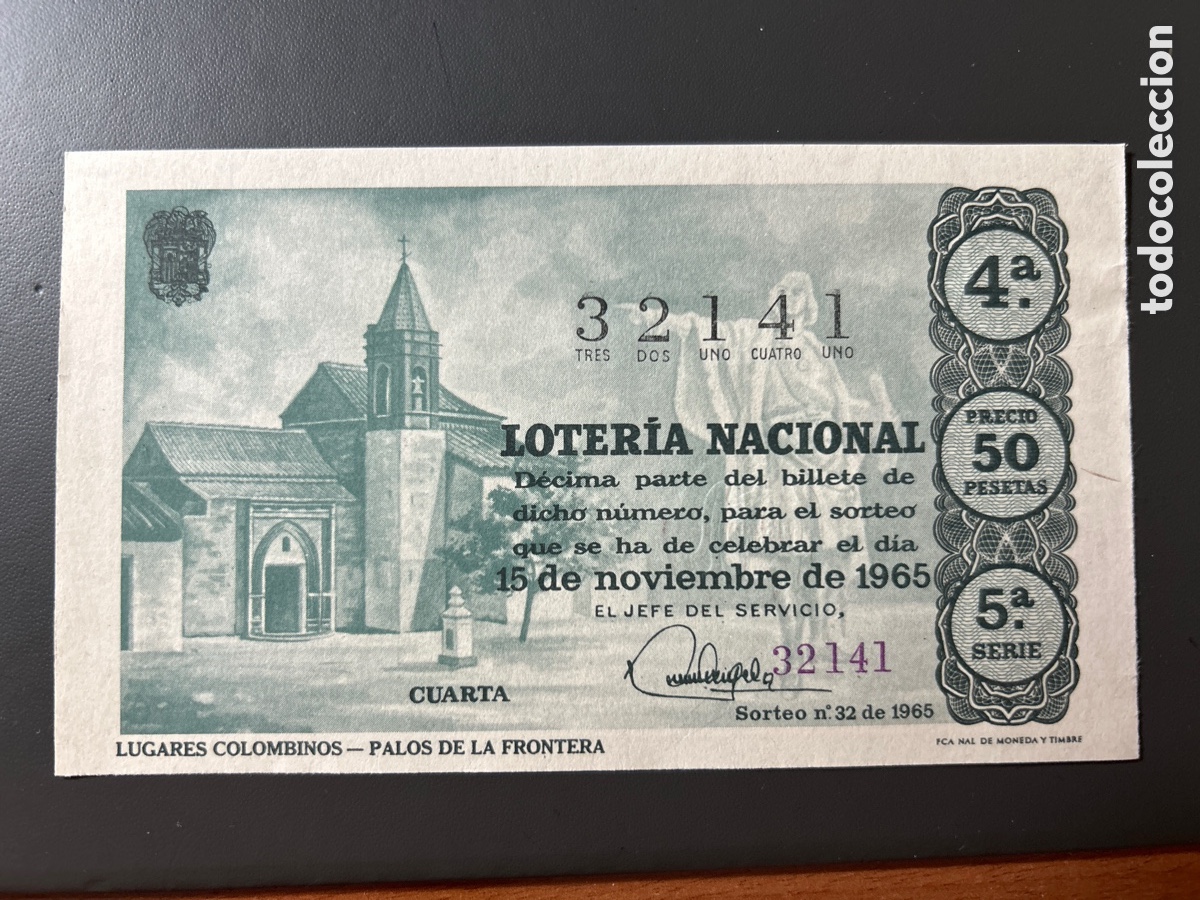 Cupones ONCE: Loteria A&ntilde;o 1965 Sorteo 32 Serie 5