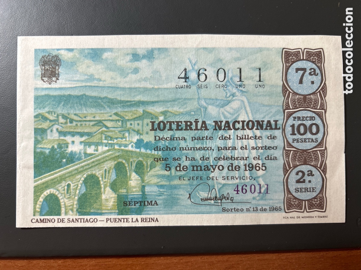 Cupones ONCE: Loteria A&ntilde;o 1965 Sorteo 13 Serie 2