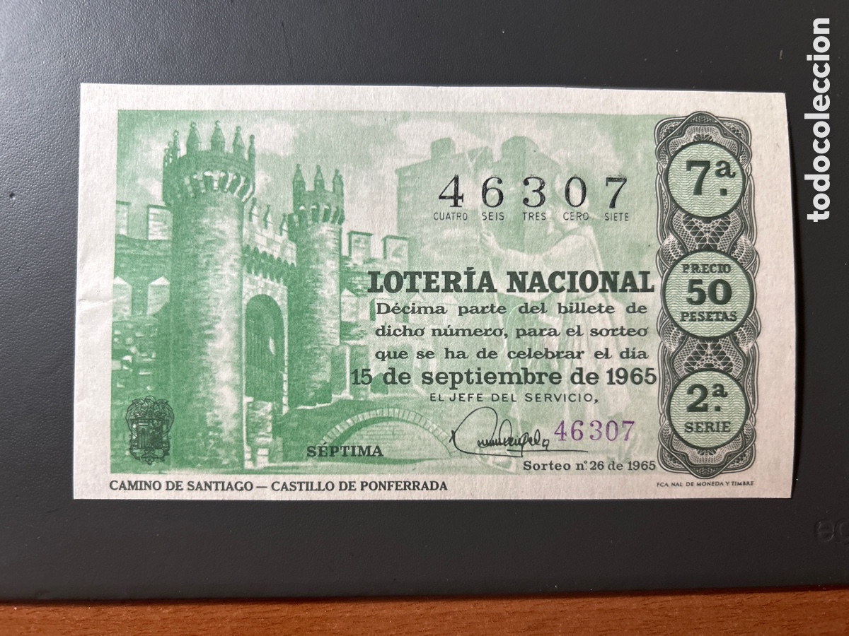 Cupones ONCE: Loteria A&ntilde;o 1965 Sorteo 26 Serie 2