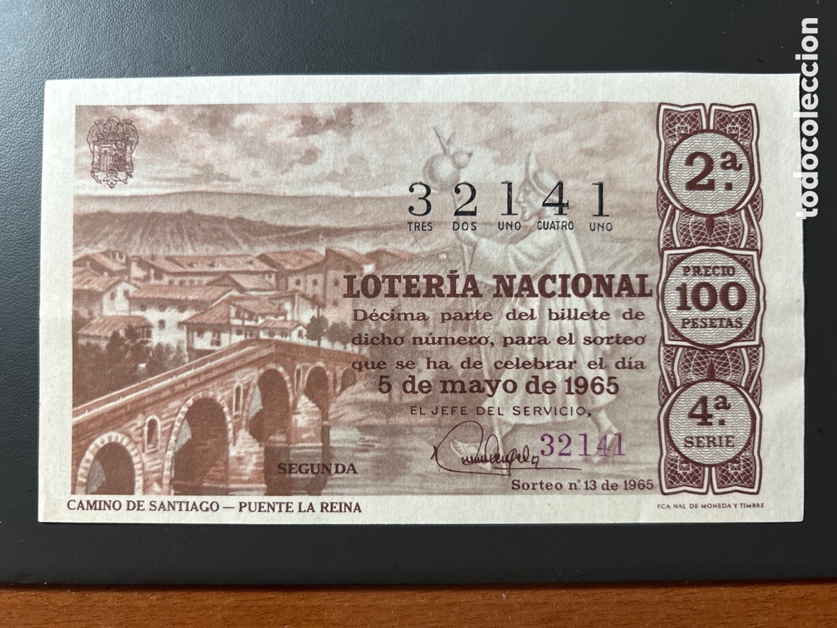 Cupones ONCE: Loteria A&ntilde;o 1965 Sorteo 13 Serie 4