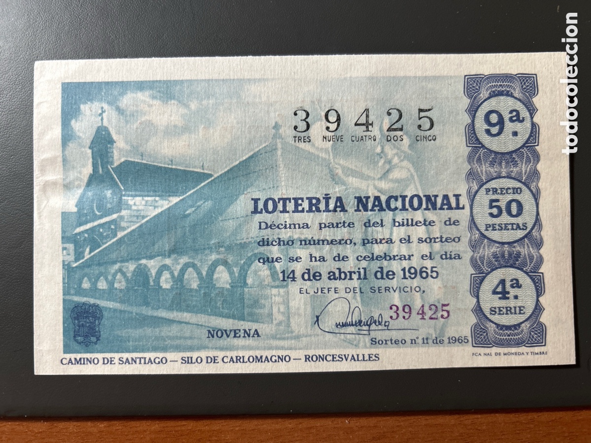 Cupones ONCE: Loteria A&ntilde;o 1965 Sorteo 11 Serie 4
