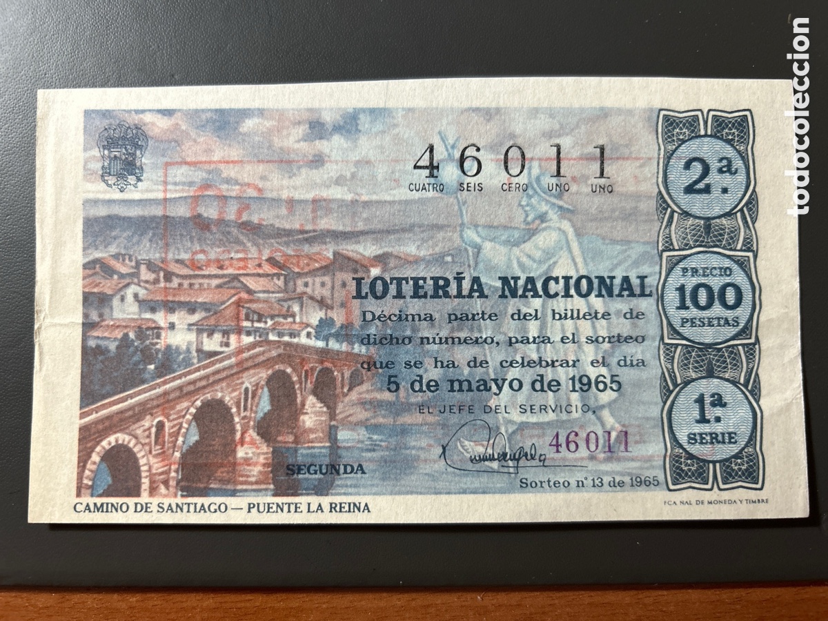 Cupones ONCE: Loteria A&ntilde;o 1965 Sorteo 13 Serie 1