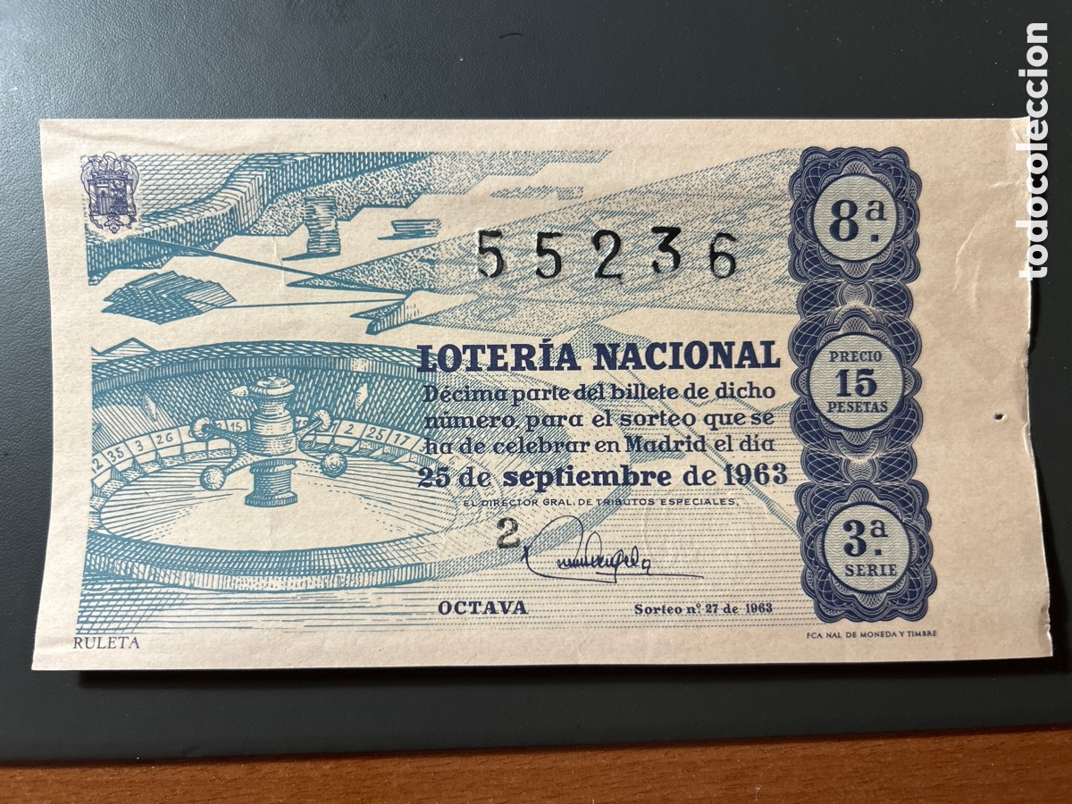 Cupones ONCE: Loteria A&ntilde;o 1963 Sorteo 27 Serie 3
