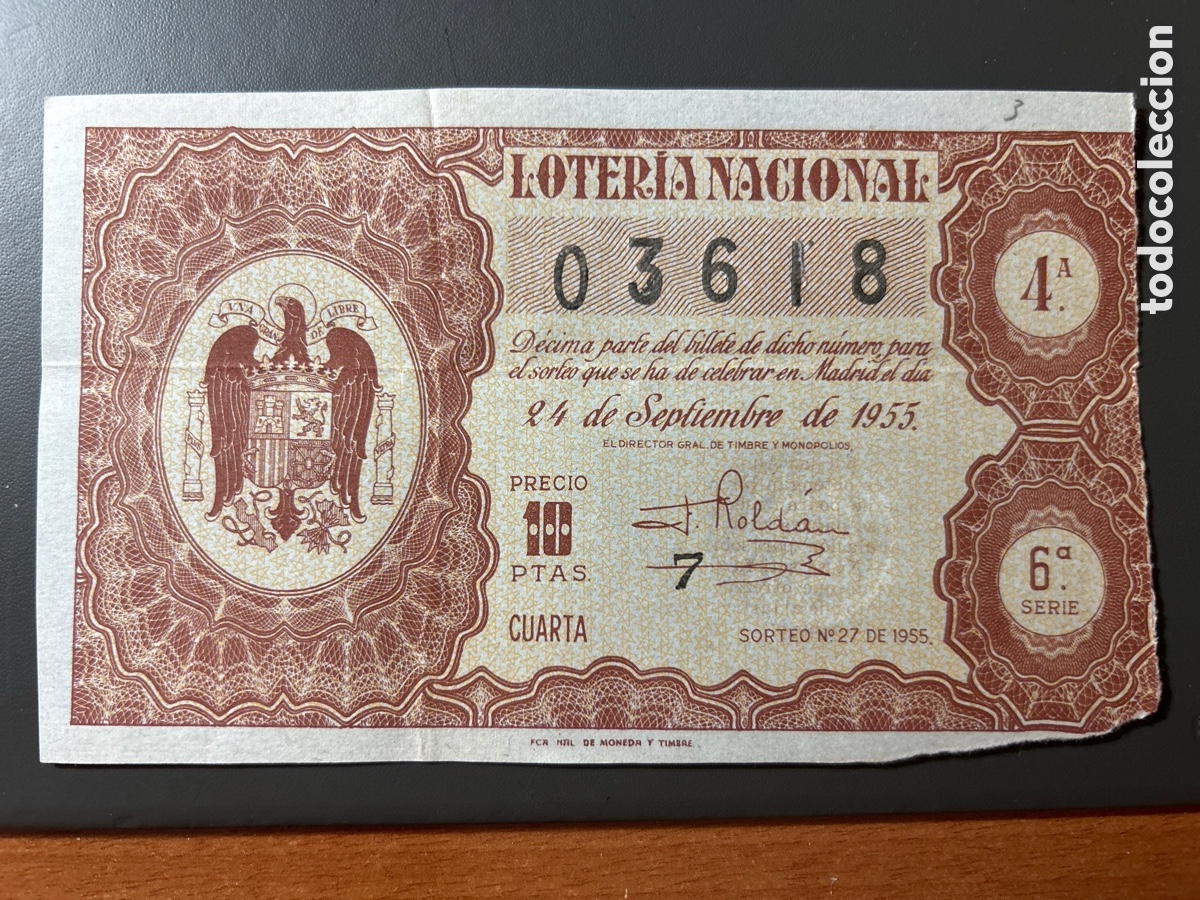 Cupones ONCE: Loteria A&ntilde;o 1955 Sorteo 27 Serie 6