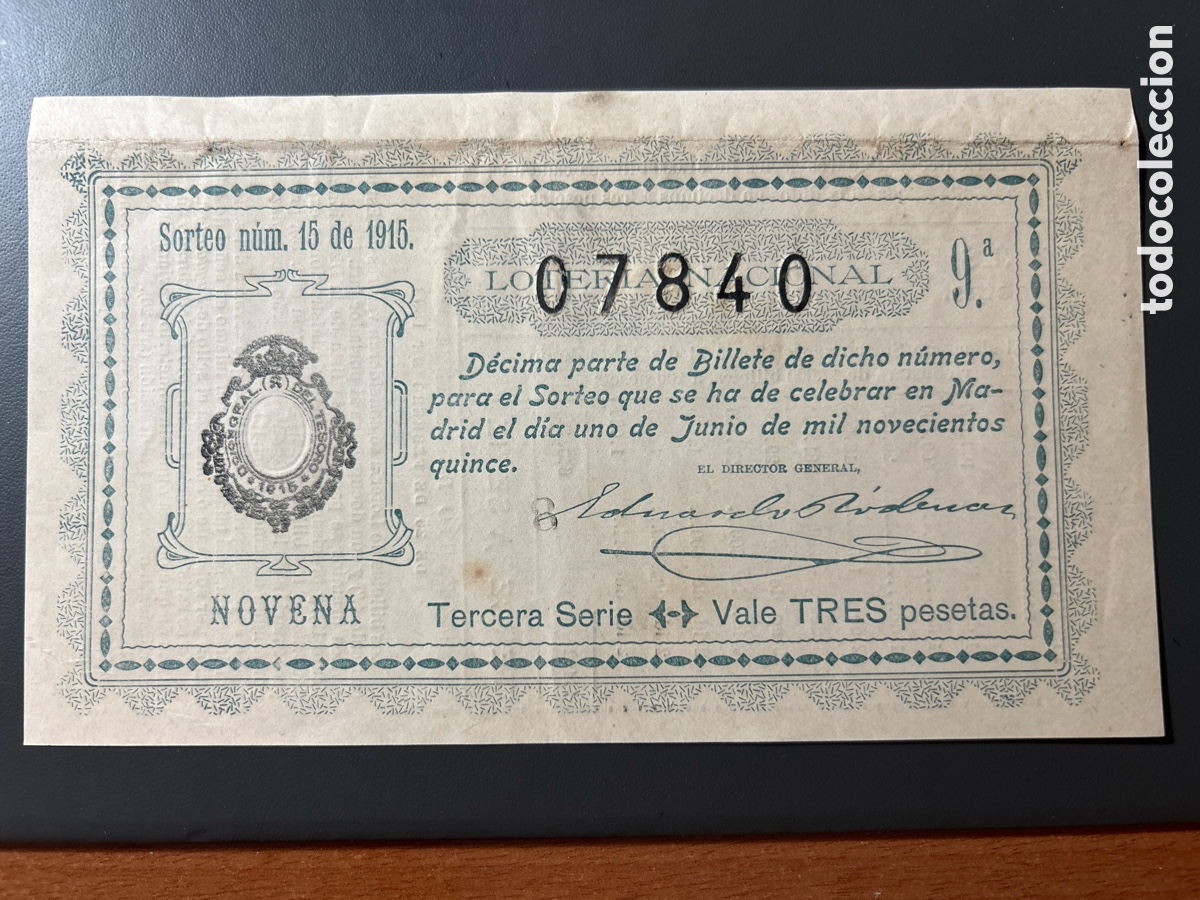 Cupones ONCE: Loteria A&ntilde;o 1915 Sorteo 15 Serie 3