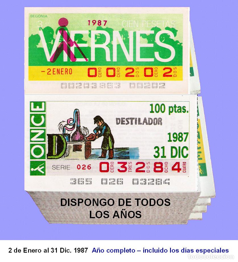 Cupones ONCE: 1987 - Cupones de la ONCE / A&ntilde;o completo Incluido los sorteos especiales / buena calidad