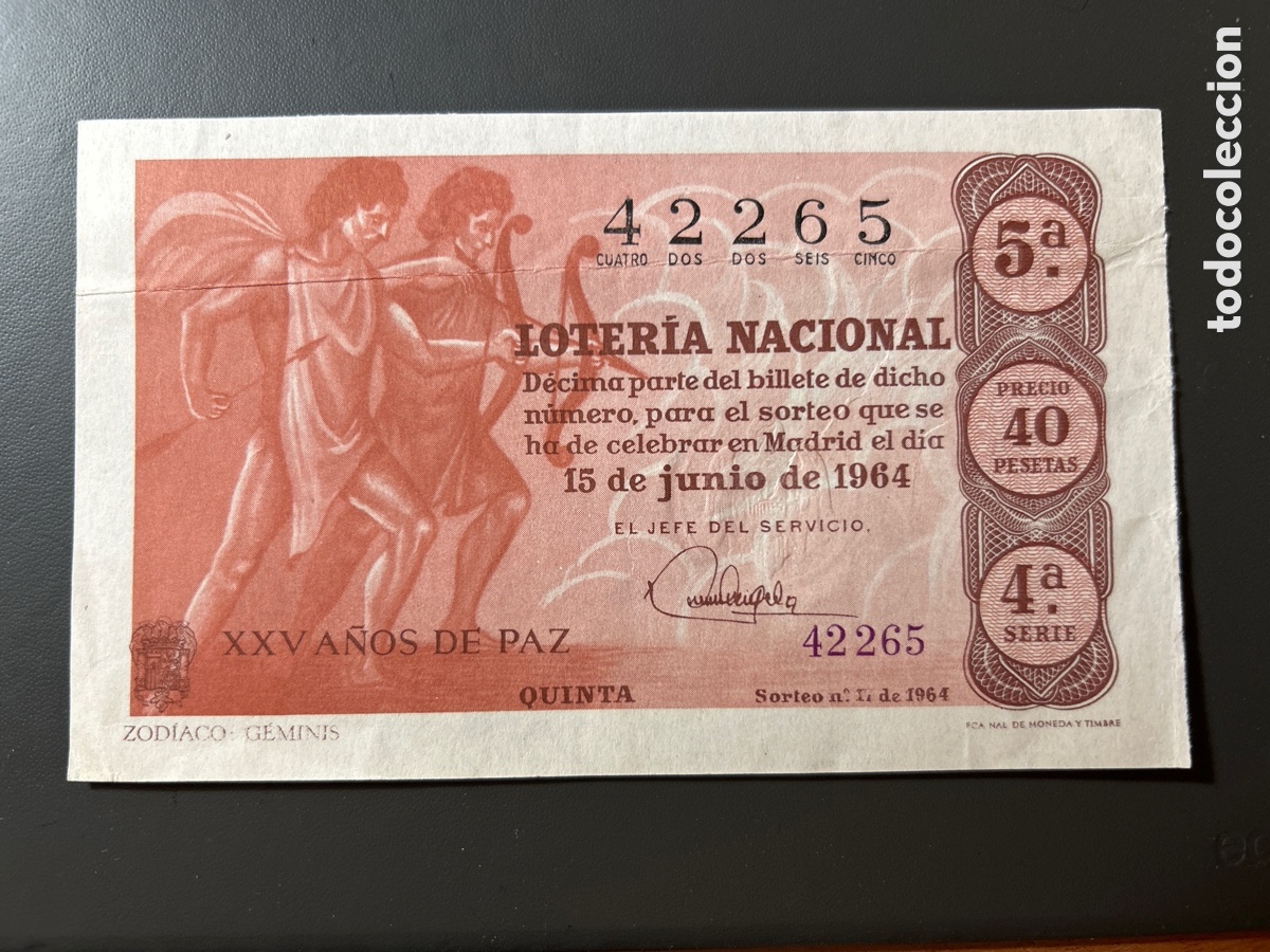 Cupones ONCE: Loteria A&ntilde;o 1964 Sorteo 17 Serie 4