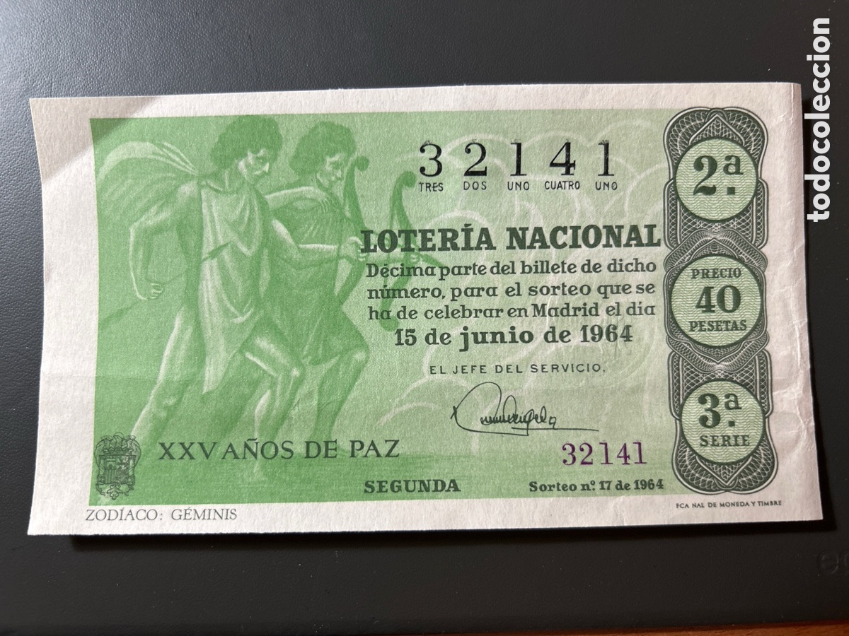 Cupones ONCE: Loteria A&ntilde;o 1964 Sorteo 17 Serie 3