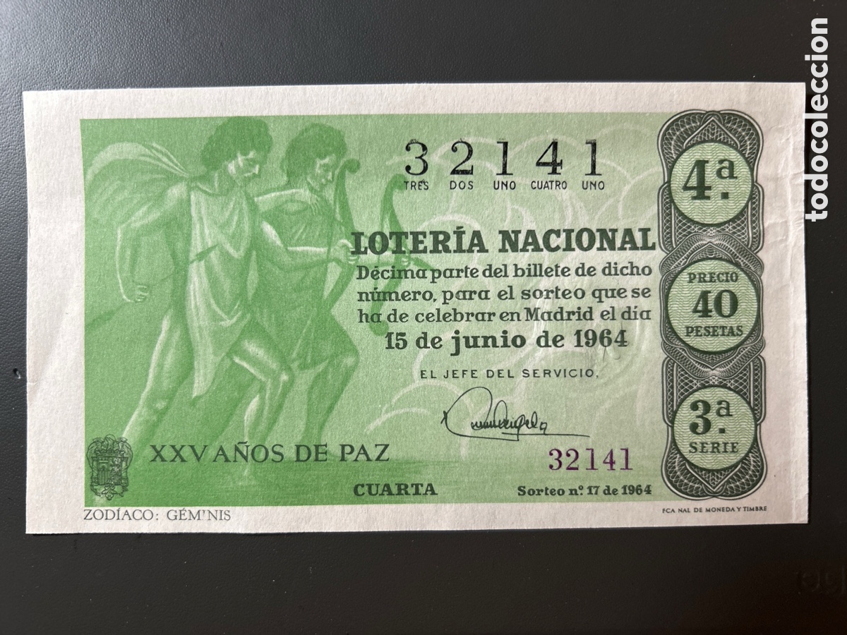 Cupones ONCE: Loteria A&ntilde;o 1964 Sorteo 17 Serie 3