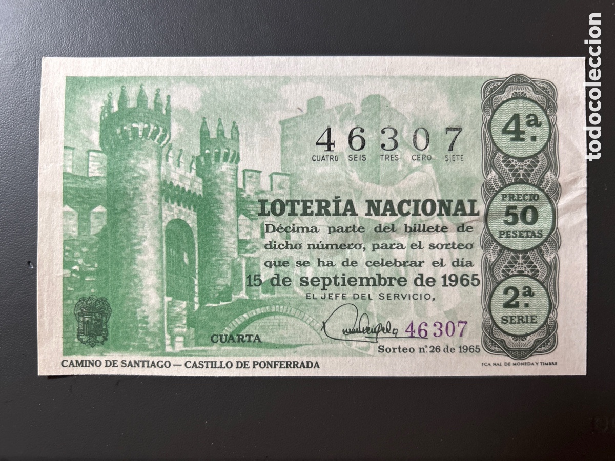 Cupones ONCE: Loteria A&ntilde;o 1965 Sorteo 26 Serie 2