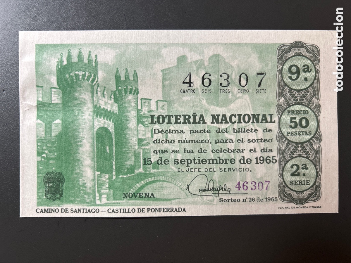 Cupones ONCE: Loteria A&ntilde;o 1965 Sorteo 26 Serie 2