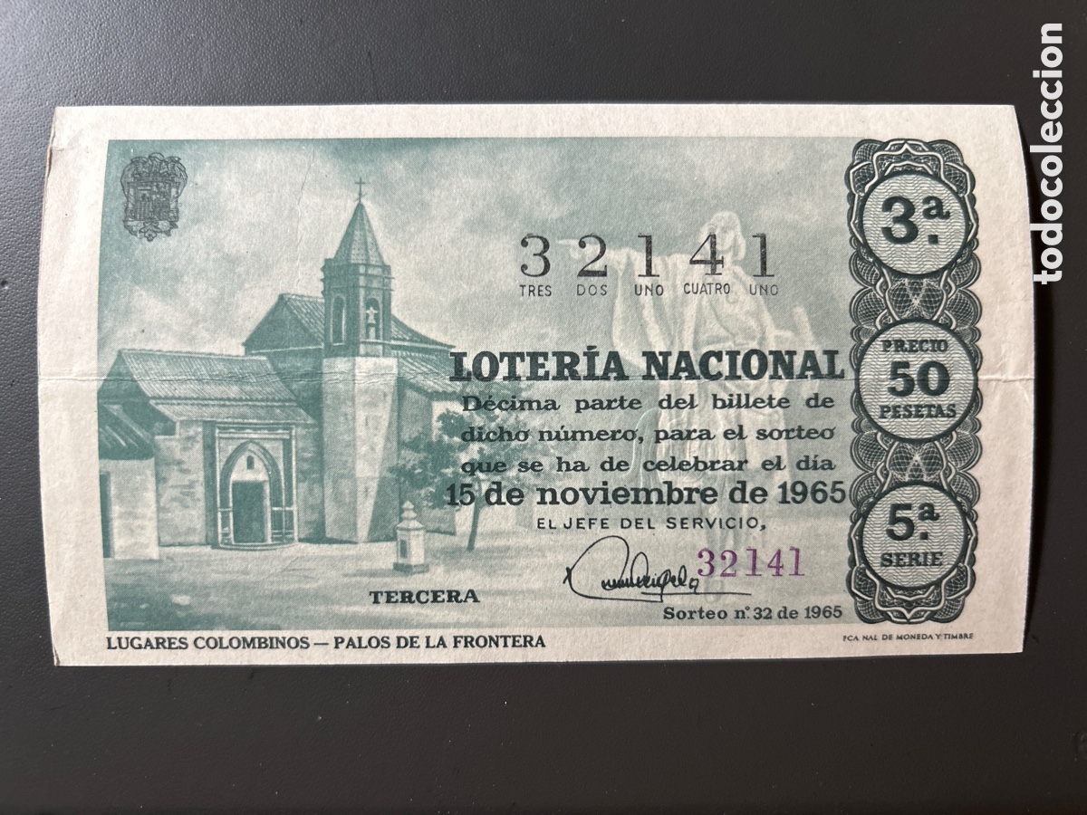 Cupones ONCE: Loteria A&ntilde;o 1965 Sorteo 32 Serie 5