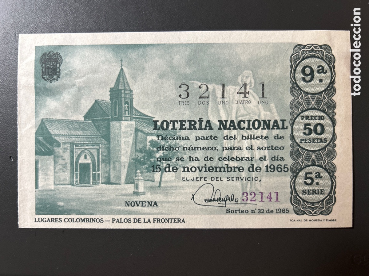 Cupones ONCE: Loteria A&ntilde;o 1965 Sorteo 32 Serie 5