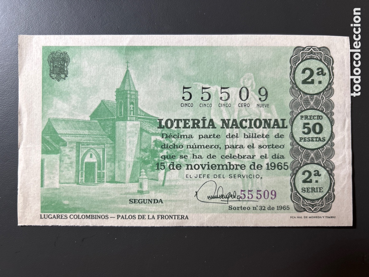 Cupones ONCE: Loteria A&ntilde;o 1965 Sorteo 32 Serie 2