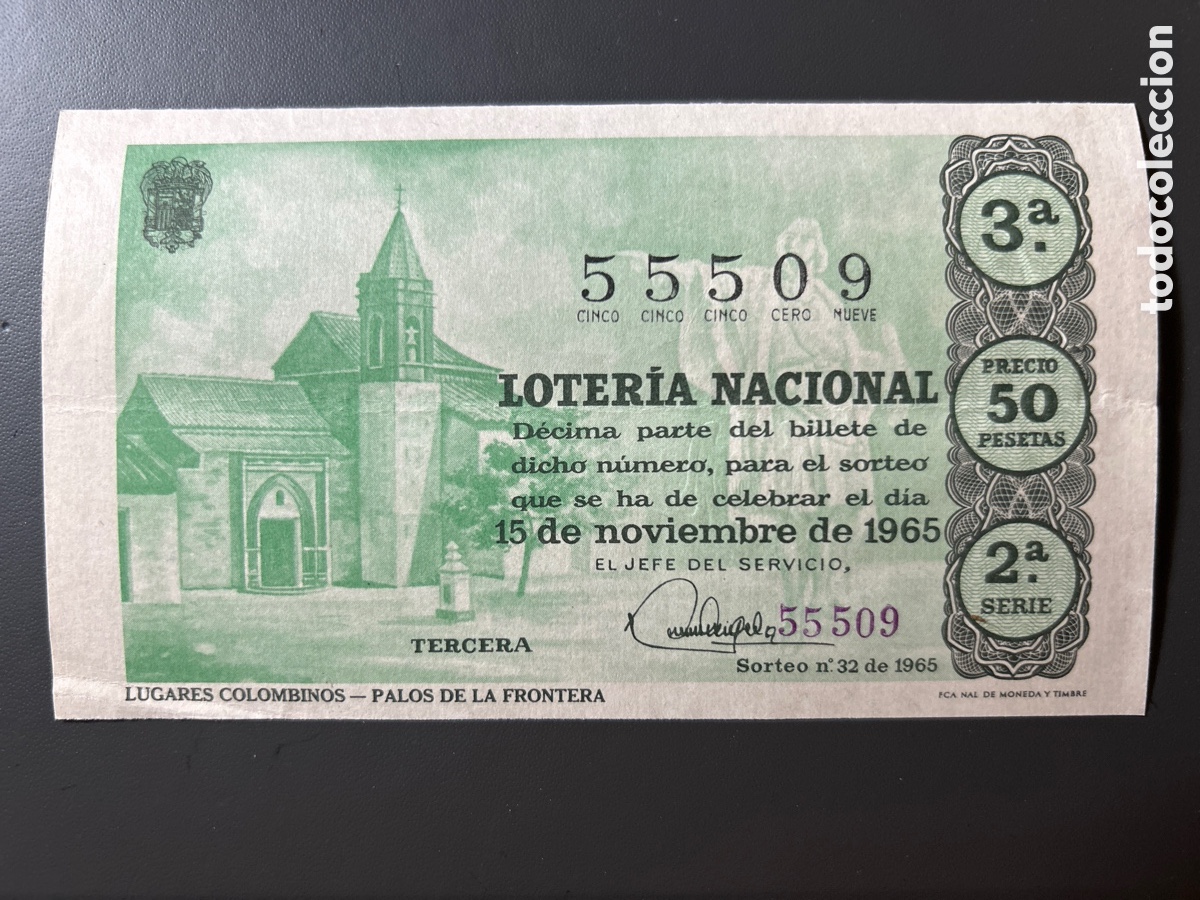 Cupones ONCE: Loteria A&ntilde;o 1965 Sorteo 32 Serie 2