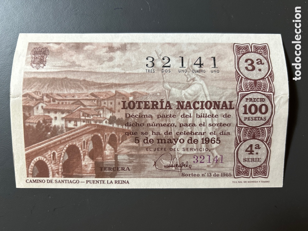 Cupones ONCE: Loteria A&ntilde;o 1965 Sorteo 13 Serie 4