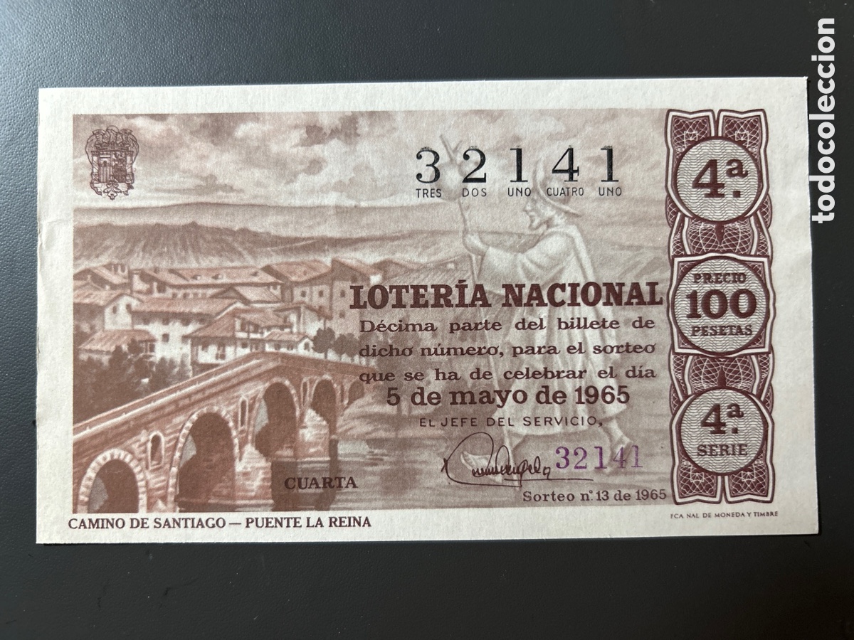 Cupones ONCE: Loteria A&ntilde;o 1965 Sorteo 13 Serie 4