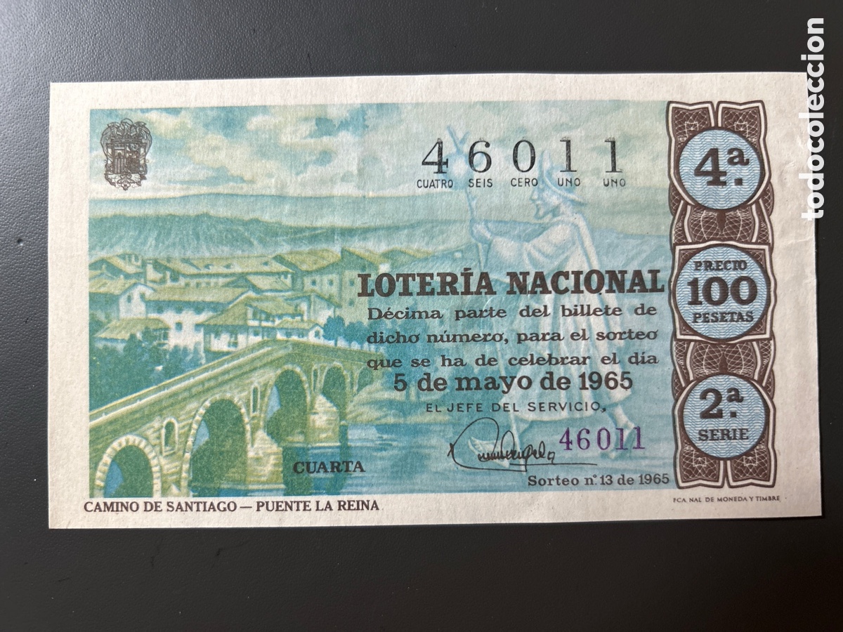 Cupones ONCE: Loteria A&ntilde;o 1965 Sorteo 13 Serie 2