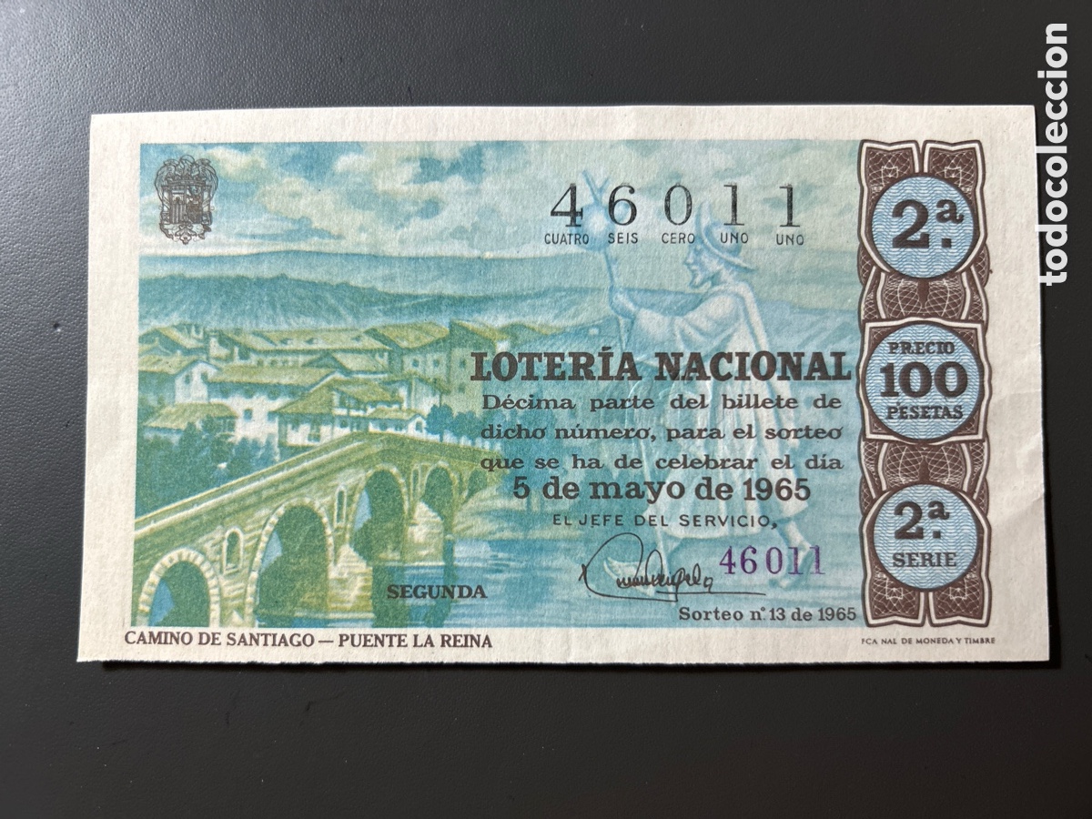Cupones ONCE: Loteria A&ntilde;o 1965 Sorteo 13 Serie 2
