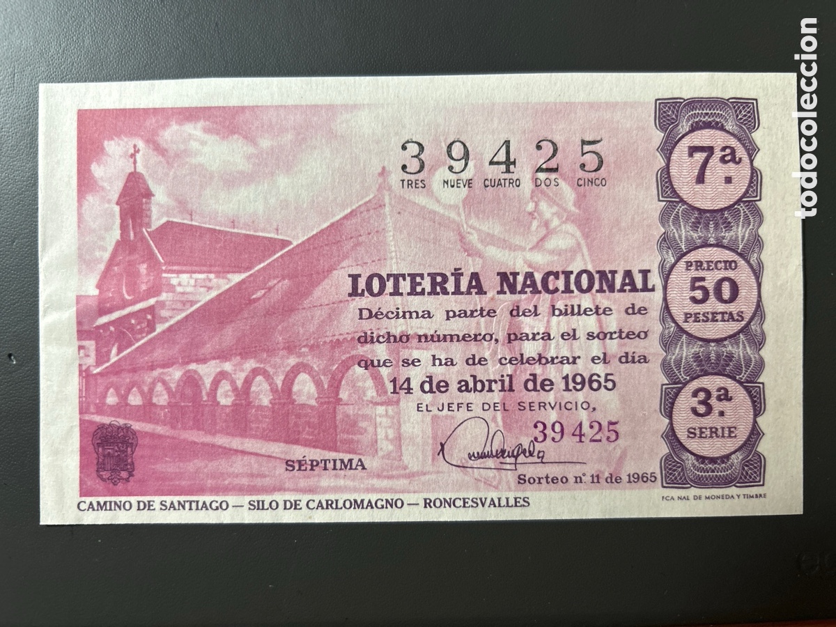 Cupones ONCE: Loteria A&ntilde;o 1965 Sorteo 11 Serie 3