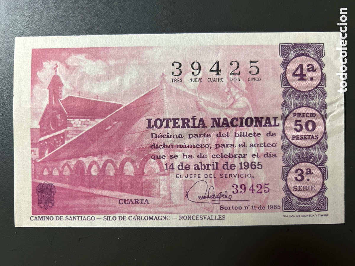 Cupones ONCE: Loteria A&ntilde;o 1965 Sorteo 11 Serie 3