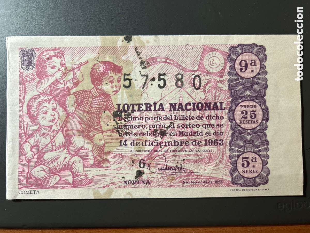 Cupones ONCE: Loteria A&ntilde;o 1963 Sorteo 35 Serie 5