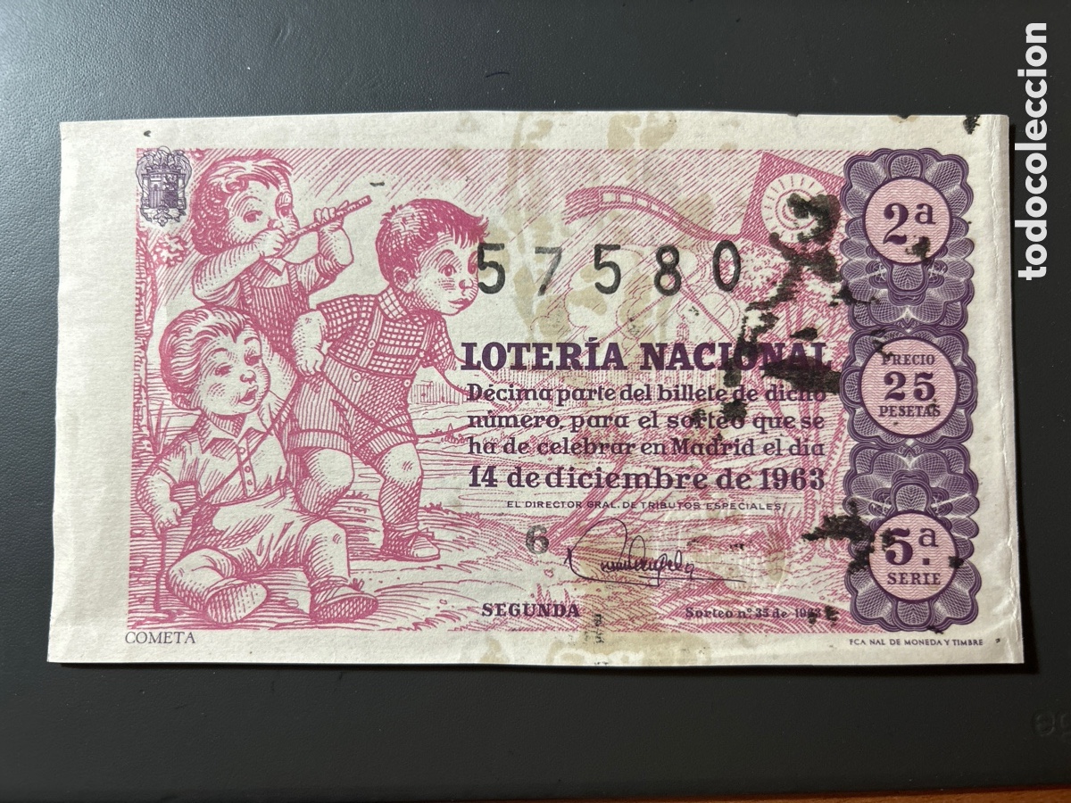 Cupones ONCE: Loteria A&ntilde;o 1963 Sorteo 35 Serie 5