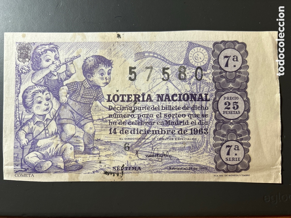Cupones ONCE: Loteria A&ntilde;o 1963 Sorteo 35 Serie 7