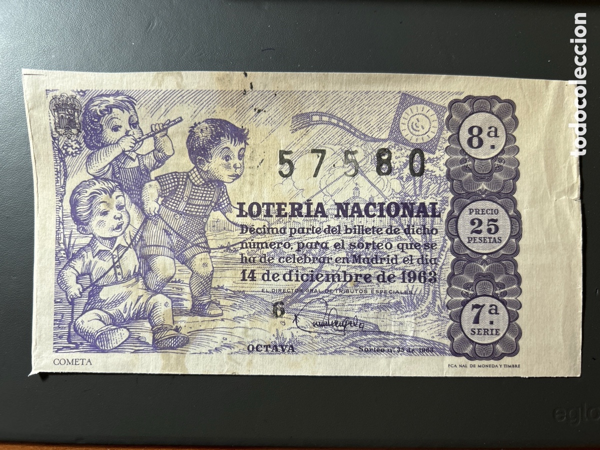Cupones ONCE: Loteria A&ntilde;o 1963 Sorteo 35 Serie 7