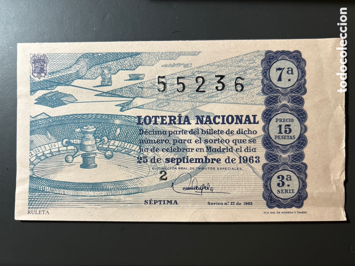 Cupones ONCE: Loteria A&ntilde;o 1963 Sorteo 27 Serie 3