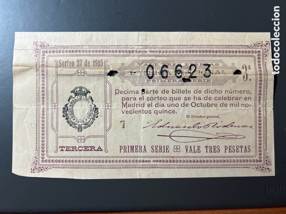 Cupones ONCE: Loteria A&ntilde;o 1915 Sorteo 27 Serie 1