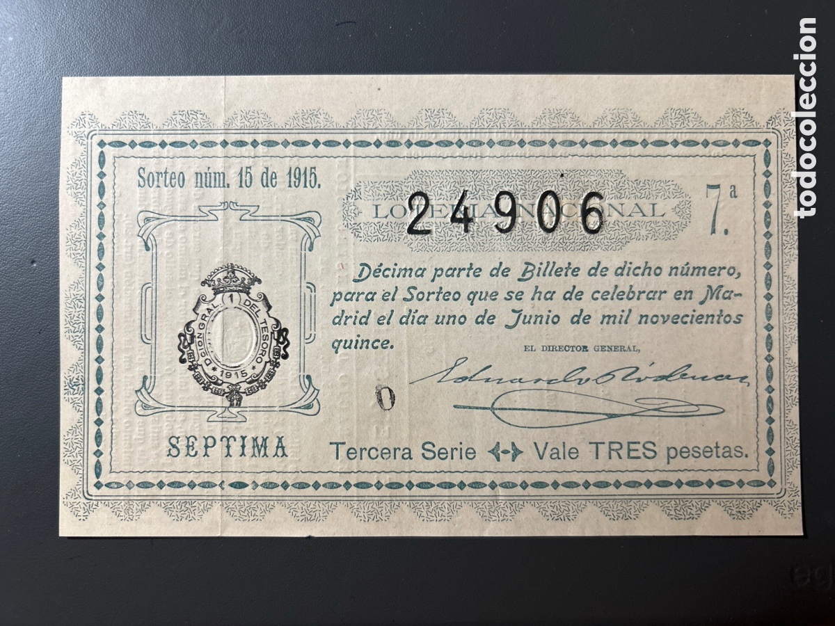 Cupones ONCE: Loteria A&ntilde;o 1915 Sorteo 15 Serie 3