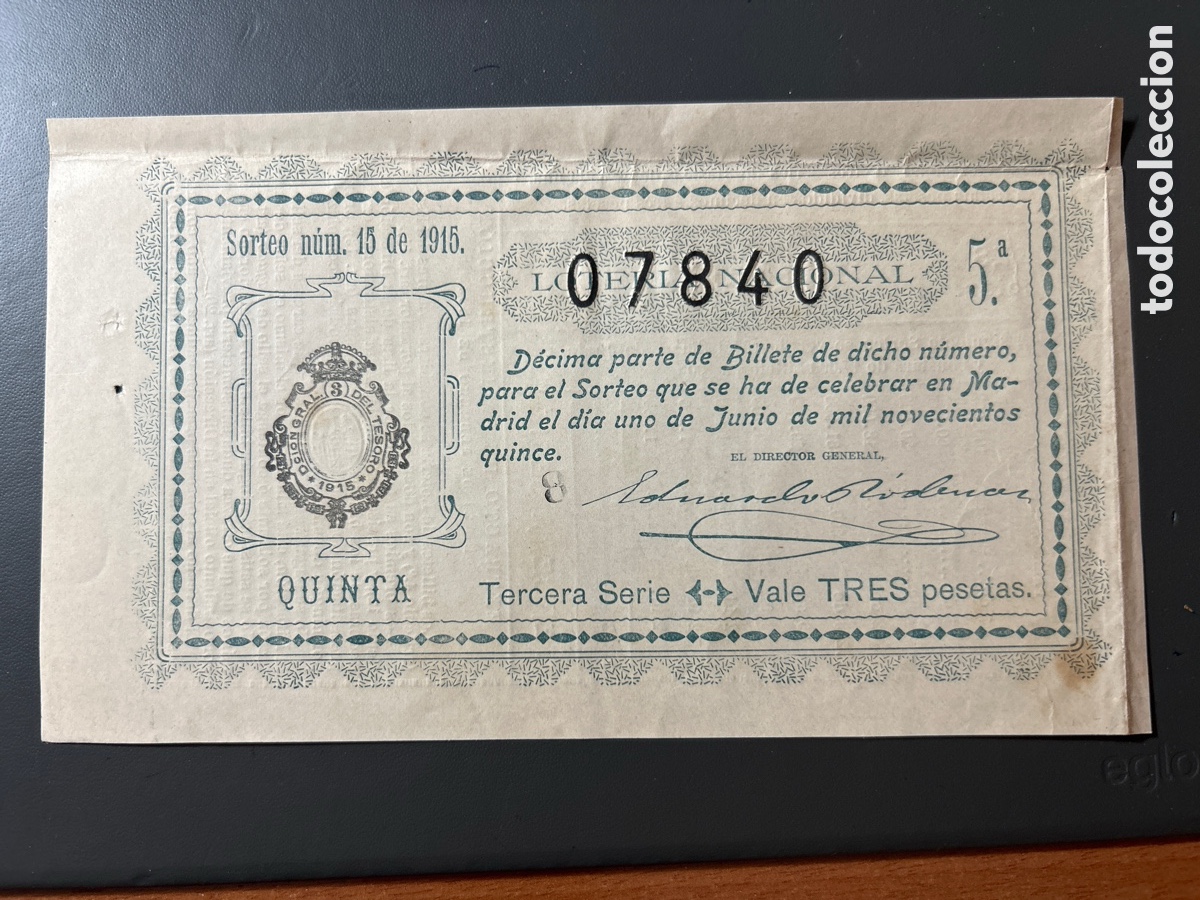 Cupones ONCE: Loteria A&ntilde;o 1915 Sorteo 15 Serie 3