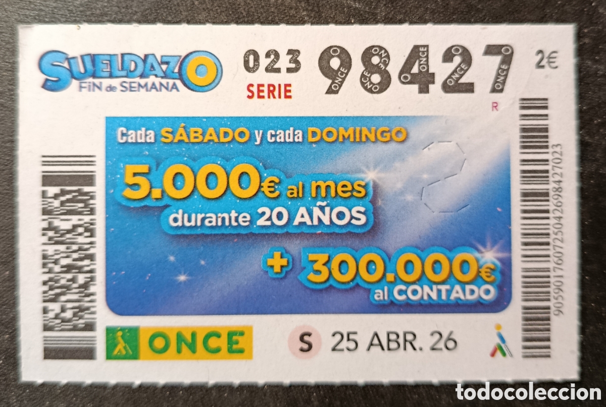 Cupones ONCE: N&deg; 98427 (25/ABRIL/2026)