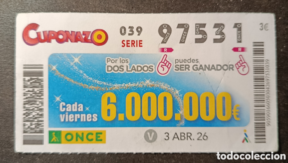 Cupones ONCE: N&deg; 97531 (3/ABRIL/2026)
