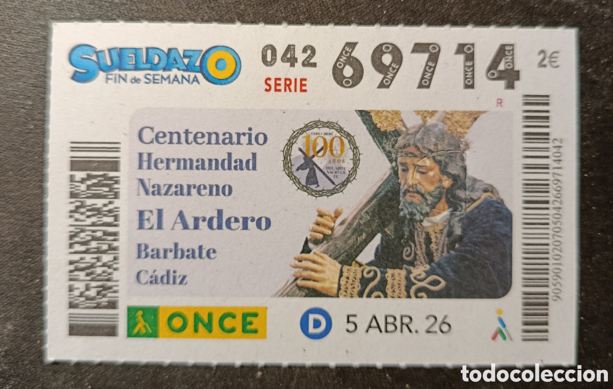 Cupones ONCE: N&deg; 69714 (5/ABRIL/2026)-C&Aacute;DIZ