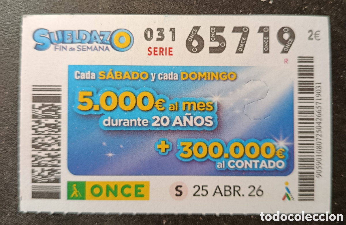 Cupones ONCE: N&deg; 65719 (25/ABRIL/2026)