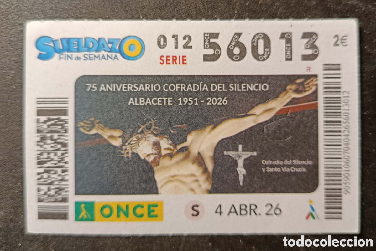 Cupones ONCE: N&deg; 57013 (4/ABRIL/2026)-ALBACETE