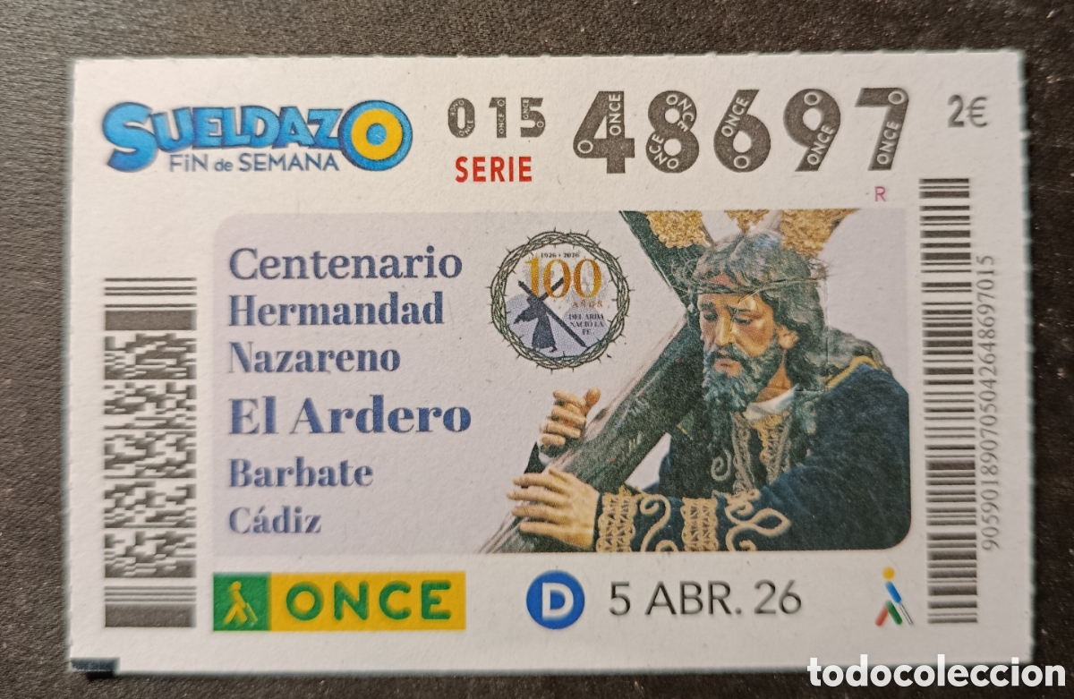 Cupones ONCE: N&deg; 48697 (5/ABRIL/2026)-C&Aacute;DIZ