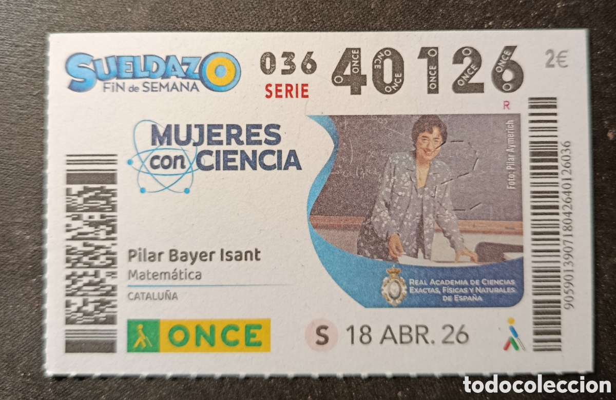 Cupones ONCE: N&deg; 40126 (18/ABRIL/2026)-CATALU&Ntilde;A